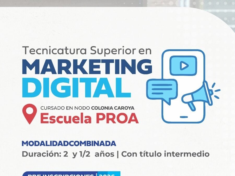 Colonia Caroya suma una carrera Superior en Marketing digital