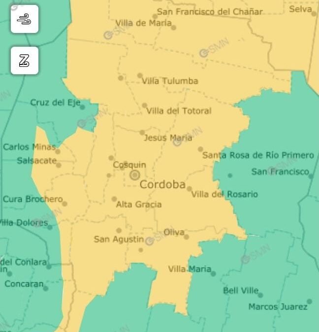 ALERTA AMARILLA POR TORMENTAS.