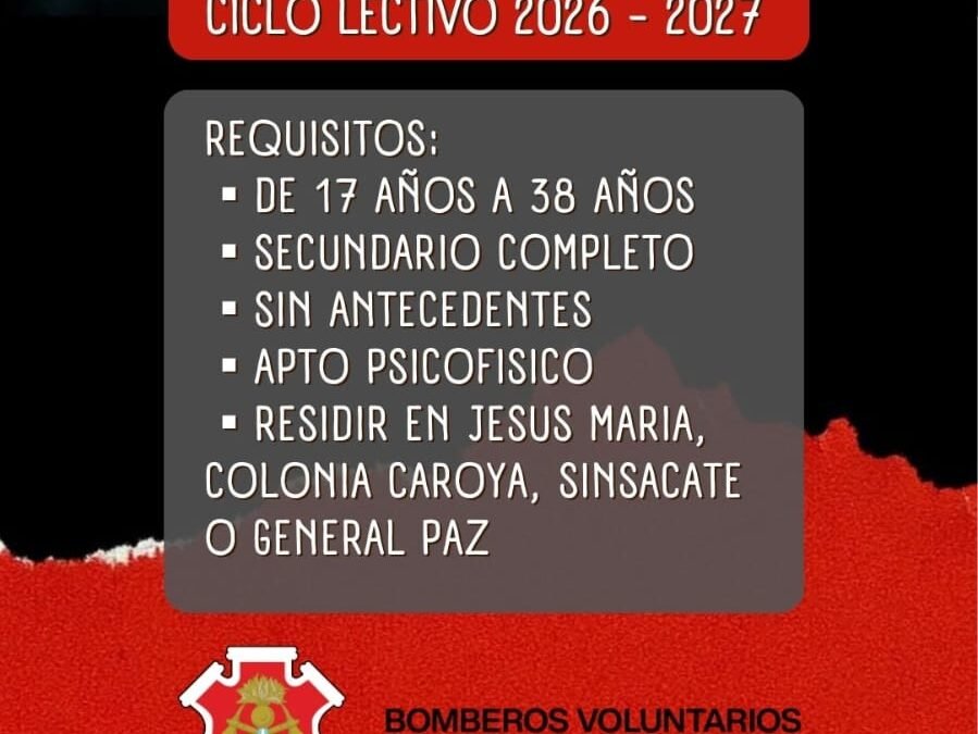 INSCRIPCIONES ABIERTAS PARA ASPIRANTES A BOMBERO