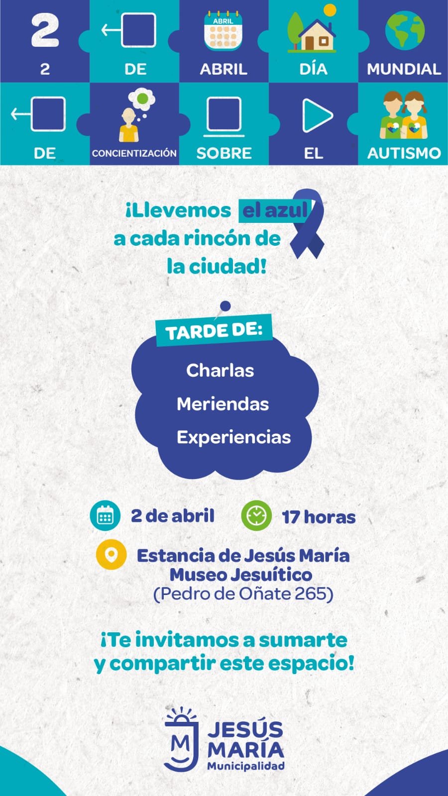 Jesús María: jornada por el Día Mundial de Concientización sobre el Autismo