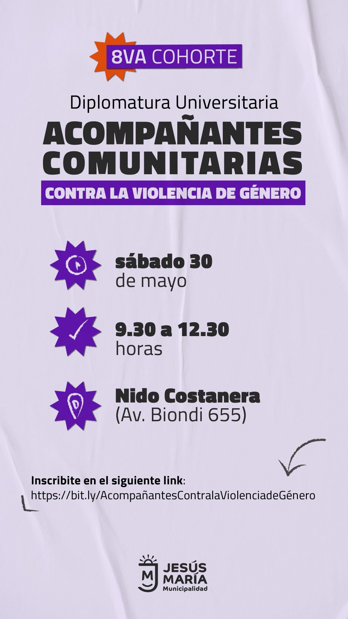 Jesús María será sede de la 8ª Cohorte de la Diplomatura en Violencia de Género